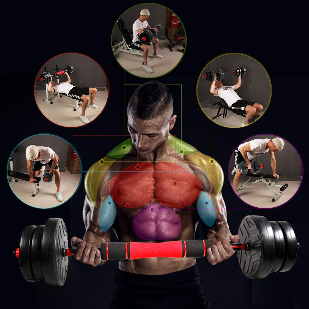 Haltère Réglable, Haltères Musculation 20/25/30/40KG Pour Adaptés Au Fitness À Domicile Et À La Musculation-Zerro