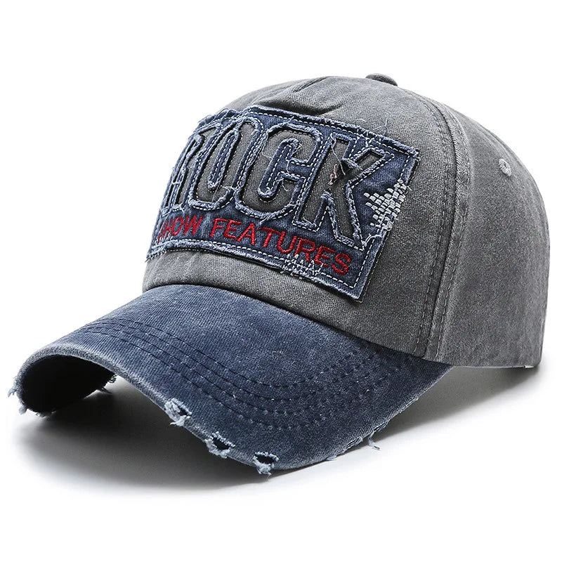 Korean Version Washed Letters Spring and Autumn Men'S and Women'S Fashion Shabby Denim Baseball Cap Sunhat Official Website