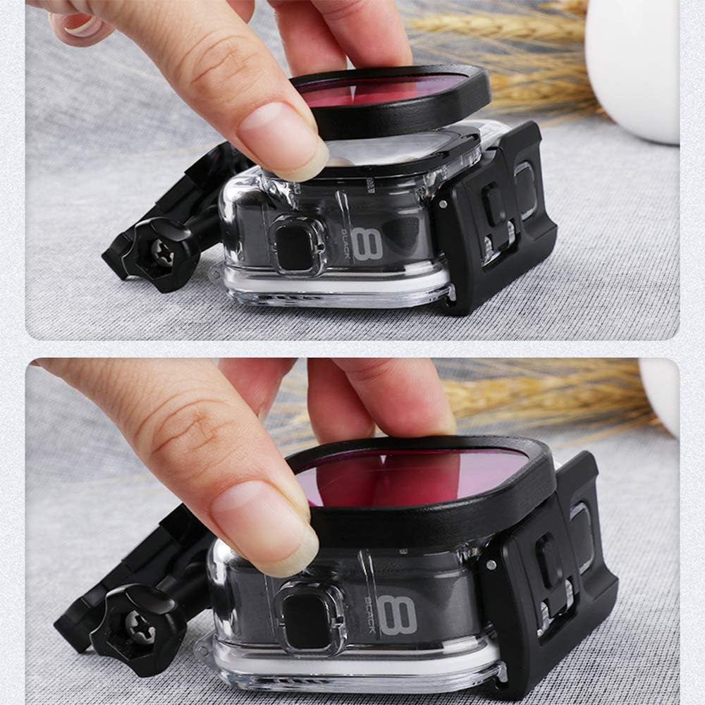 Lupholue Filtre À Lentille De Plongée Sous-Marine 3 En 1 Pour Plongée Sous-Marine Rouge/Rose/Violet En Eau De Mer Et Eau Douce Pour Le Boîtier Officiel Étanche De for Gopro Hero 13, 12,11,10, 9, 8