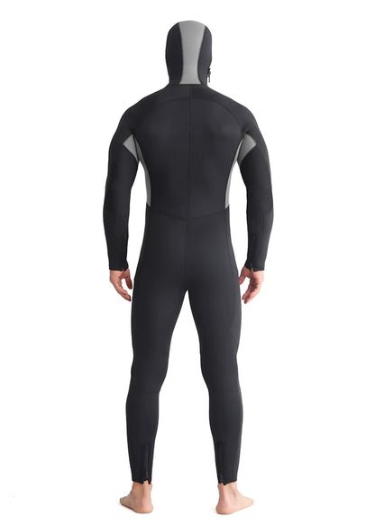 SBART New 5Mm One Piece Diving Suit Men'S Hat Thickened Thermal Diving Suit Winter Swimming Suit Floating Surfing Suit