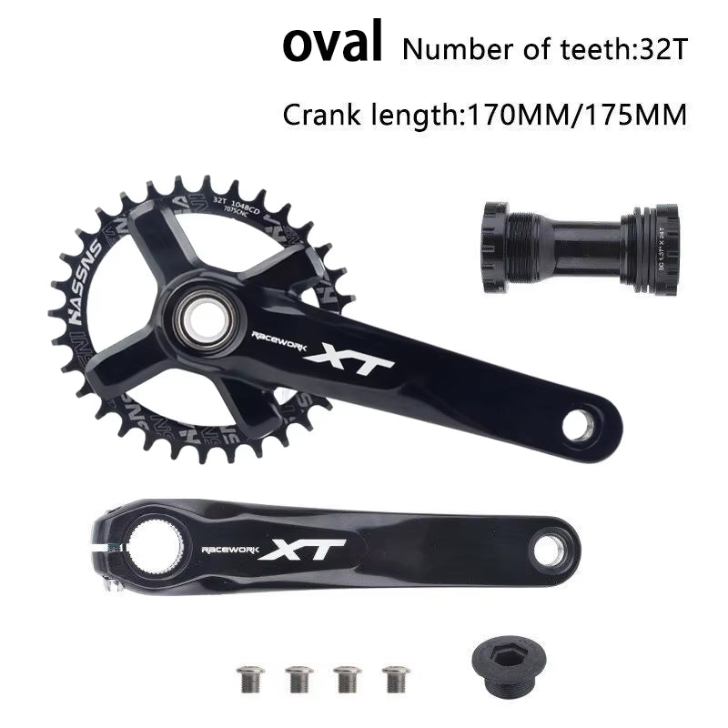 XT Hollowtech Mtb Crank Arms for Bicycle Crankset Integrated Candle Pe 2 Crowns Mountain Bike Connecting Rods 104 Bcd