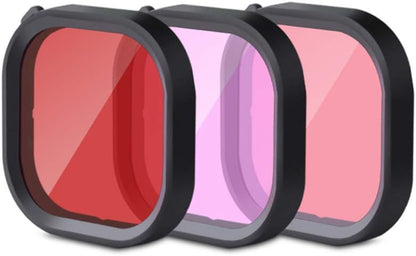 Lupholue Filtre À Lentille De Plongée Sous-Marine 3 En 1 Pour Plongée Sous-Marine Rouge/Rose/Violet En Eau De Mer Et Eau Douce Pour Le Boîtier Officiel Étanche De for Gopro Hero 13, 12,11,10, 9, 8