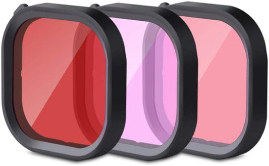 Lupholue Filtre À Lentille De Plongée Sous-Marine 3 En 1 Pour Plongée Sous-Marine Rouge/Rose/Violet En Eau De Mer Et Eau Douce Pour Le Boîtier Officiel Étanche De for Gopro Hero 13, 12,11,10, 9, 8