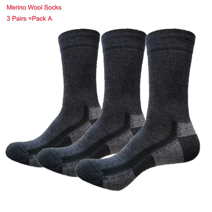Fall Winter Merino Wool Socks Men Women Hiking Socks Merino Wool Socks Thermal Warmest Breathable Odor Resistance Size 41-46