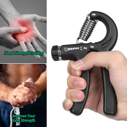 Hand Grip, Hand Grip Musculation, Résistance Réglable 22-132Lbs (10-60Kg), Pince De Musculation Antidérapante, Pour Athlètes Et Exercices De Récupération De La Main
