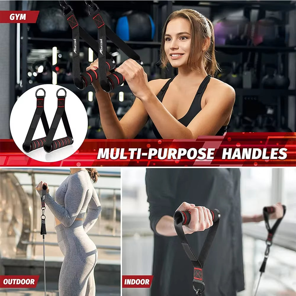 Exercise Handle Gym Resistance Bands Foam Handles Fitness Equipment for Pilates Yoga Strength Trainer Anti-Slip Grip Home Gym