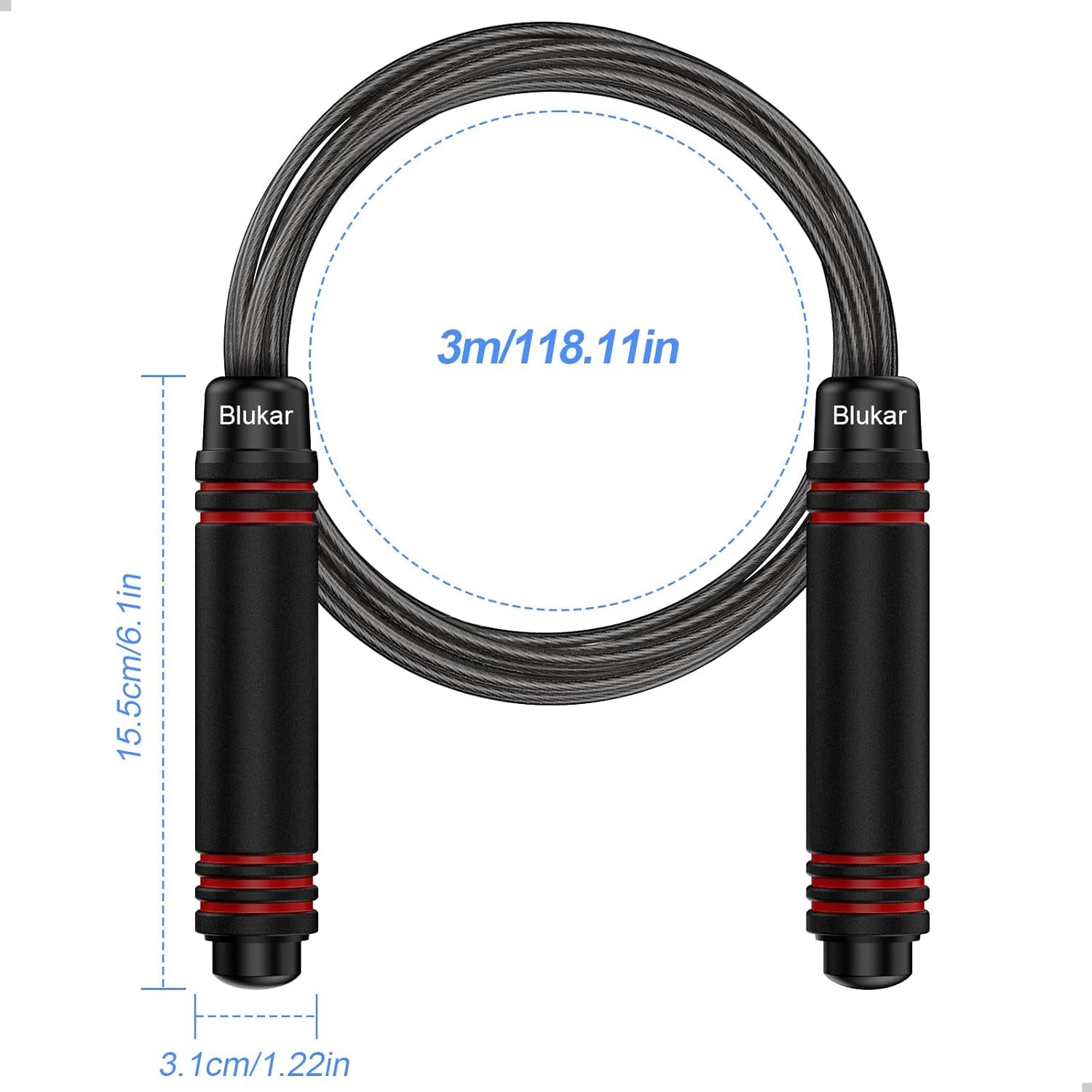 Corde À Sauter, Speed Jump Rope Réglable Pour Hommes & Femmes , Roulements À Billes En Acier, Poignées Antidérapantes En Mousse, Câble En Acier Pour Fitness, Crossfit, Sport, Boxe, GYM