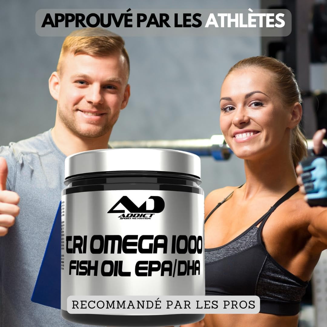 Triomega Oméga-3 Capsules - 400 Caps - Fish Oil Purifié Pour Cœur, Cerveau Et Articulations - Complément Oméga 3 Haute Qualité - Favorise Vitalité Et Bien-Être Au Quotidien - Addict Sport Nutrition
