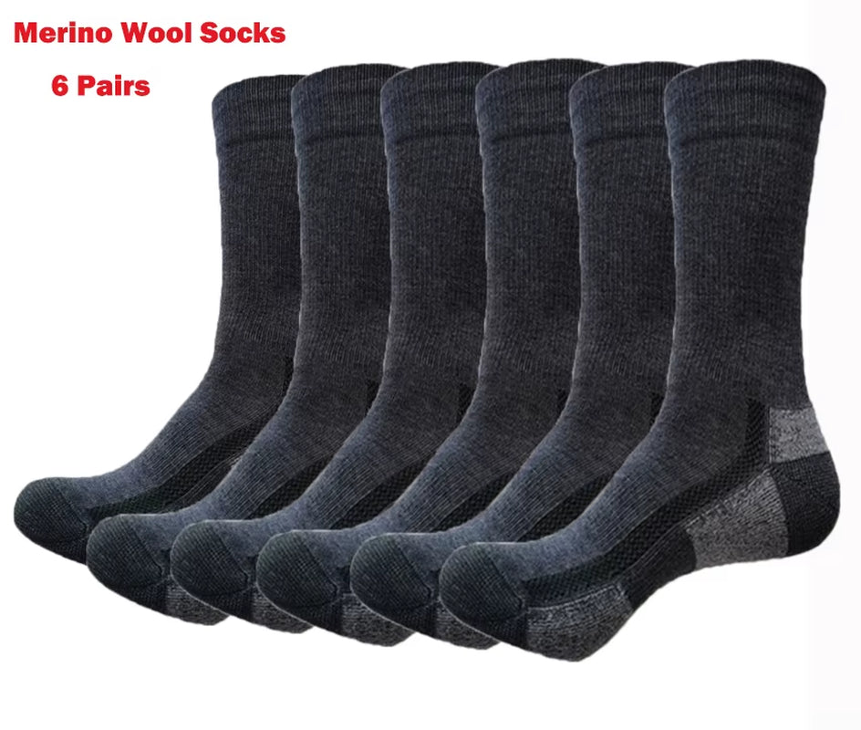 Fall Winter Merino Wool Socks Men Women Hiking Socks Merino Wool Socks Thermal Warmest Breathable Odor Resistance Size 41-46