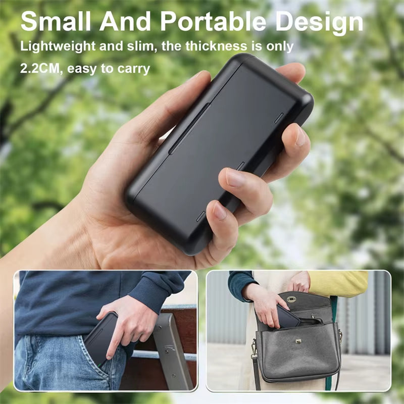 3-Channel Portable Battery Charger for Gopro Hero 09 10 11 12 Charging Case with LED Display Magnetic Lid Pocket Sized