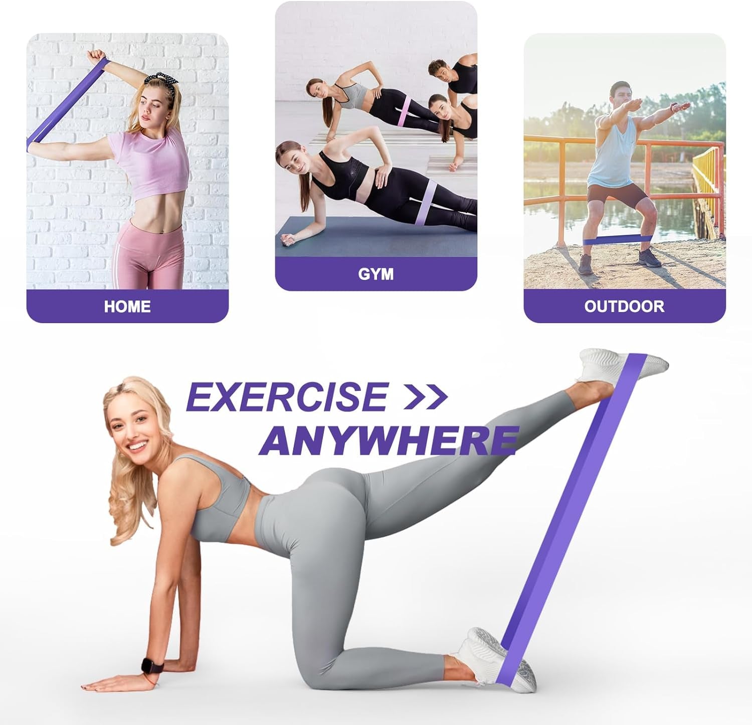 Élastique Musculation[Lot De 5], Bande Elastique Musculation Avec 5 Niveaux De Force, Elastique Sport Pour Fitness Pilates Yoga -Bande De Resistance Musculation Avec Sac De Rangement
