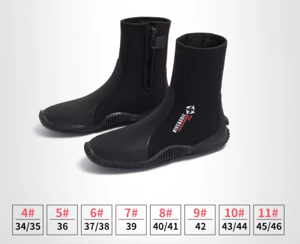 DIVE&SAIL Professional 5Mm Warm Shoes anti Slip Vulcanized Swimming Scuba Diving Neoprene Boots for Watersports Surfing