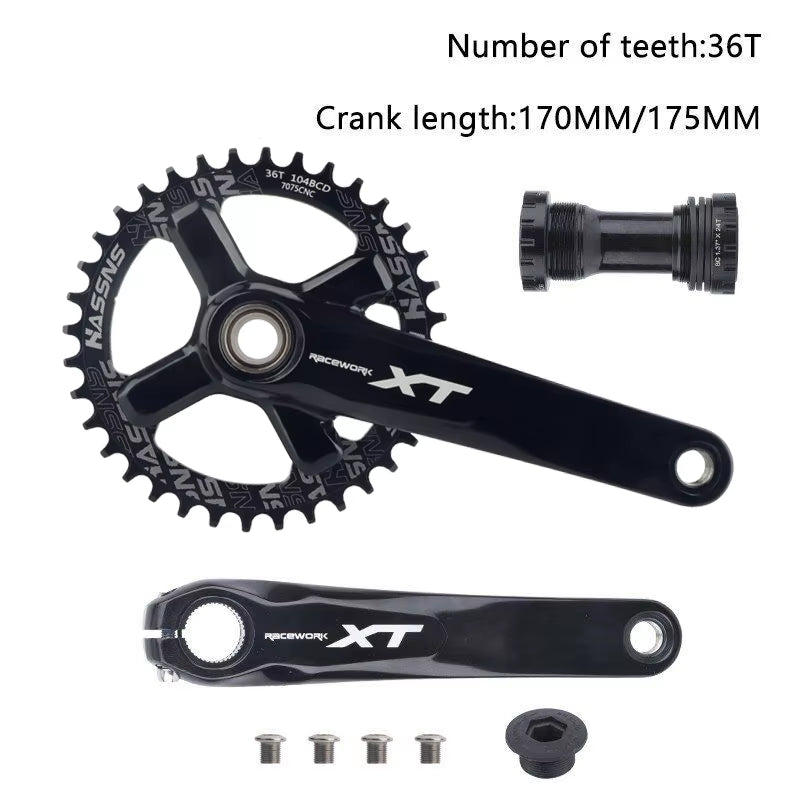 XT Hollowtech Mtb Crank Arms for Bicycle Crankset Integrated Candle Pe 2 Crowns Mountain Bike Connecting Rods 104 Bcd