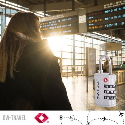 Cadenas TSA Pour Valise. Cadenas Code 3 Chiffres ABS Antivol Pour Bagages Casier Rangement Tente Camping.Bagages Combinaison Usa.Accessoires Voyage Avion. Serrure Valise 1 Argent