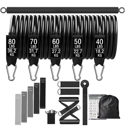 Workout Bar Fits All Resistance Bands with Clip Portable Resistance Bands Exercise Bar for Fitness Home Gym Workout Full Body