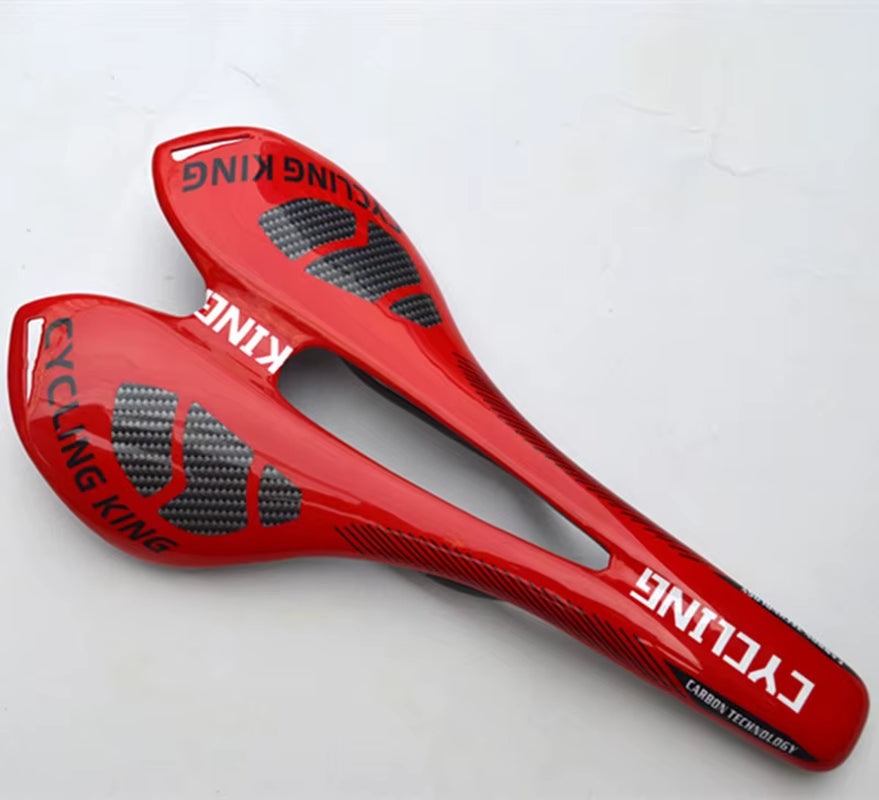 Cycling Saddle Full Carbon Fiber Mountain Bike Saddle Road Bicycle Cushion Red Bike Parts Mtb 275*143Mm