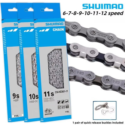 6/7/8/9/10/11/12 Speed Bicycle Chain 10V 11V 12V 116/126L MTB Mountain Bike Original Chains Bicycle Parts Bike Accessories