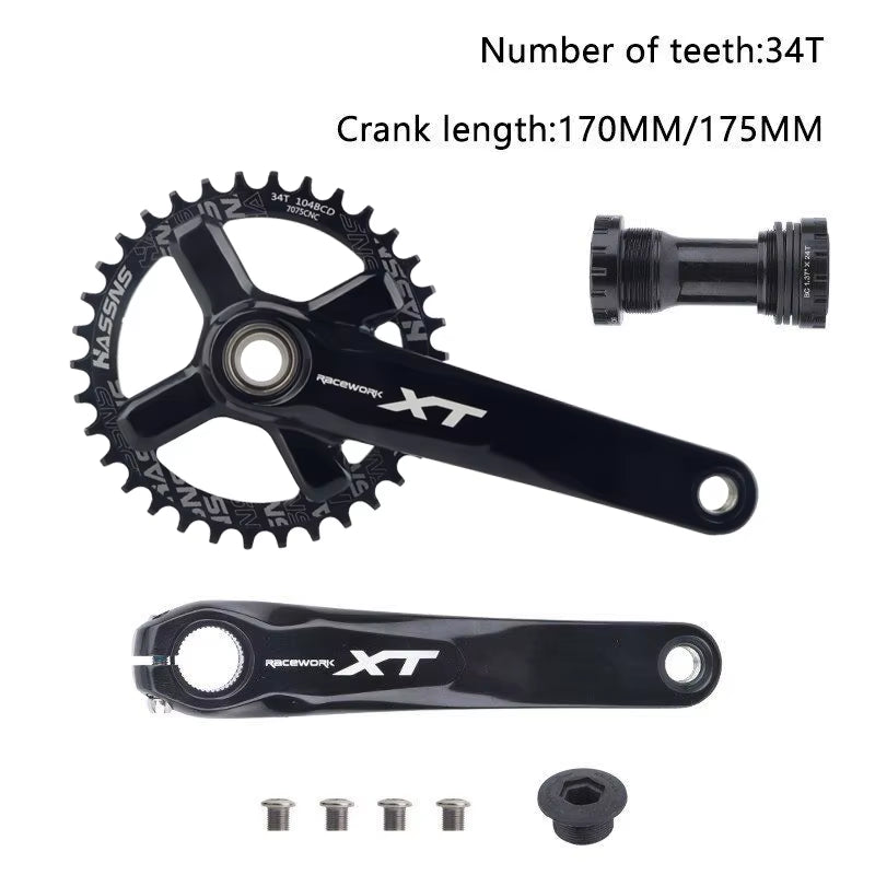 XT Hollowtech Mtb Crank Arms for Bicycle Crankset Integrated Candle Pe 2 Crowns Mountain Bike Connecting Rods 104 Bcd