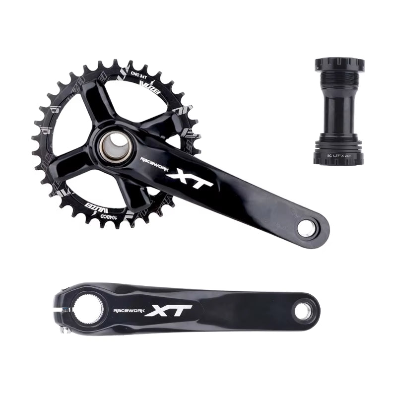 XT Hollowtech Mtb Crank Arms for Bicycle Crankset Integrated Candle Pe 2 Crowns Mountain Bike Connecting Rods 104 Bcd