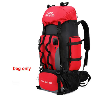 90L Waterproof Hiking Camping Backpack 