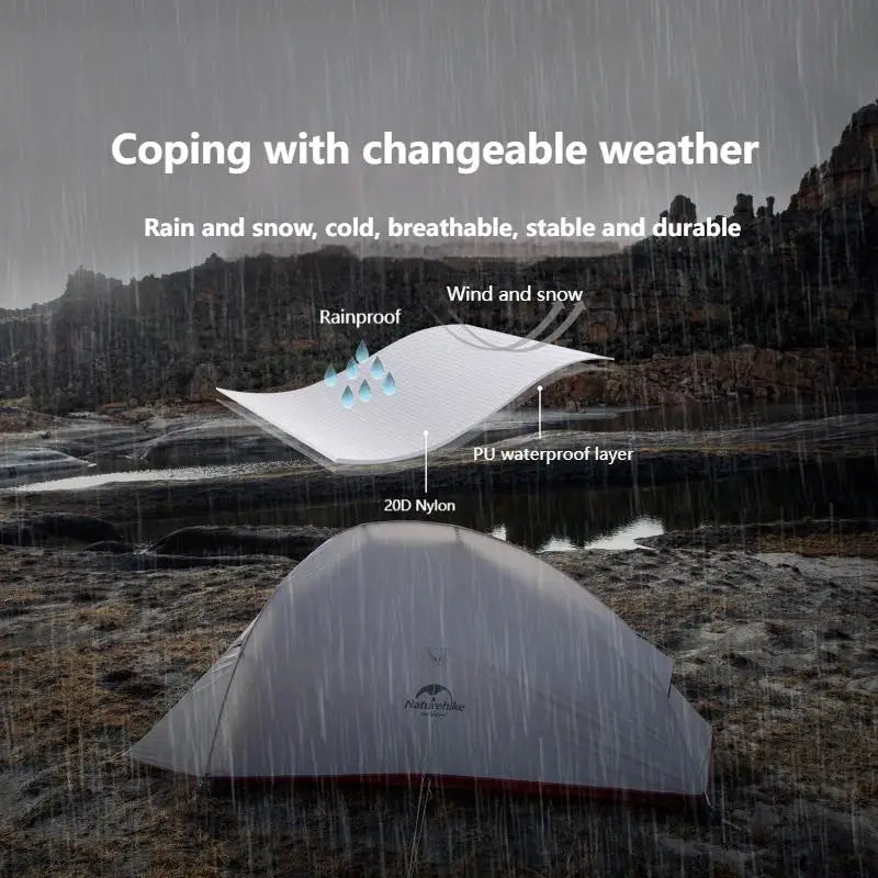 Camping Tent for 1 or 2 or 3 Persons with 3000mm or 4000mm waterproof