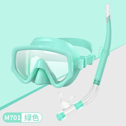 Diving Mask Snorkel Set for Adults Tempered Glass Scuba Professional Panoramic Snorkeling Gear Swimming Training Snorkel Kit
