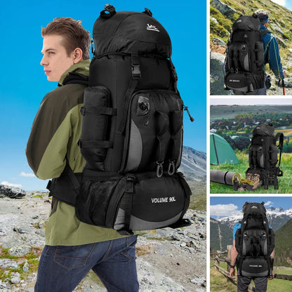 90L Waterproof Hiking Camping Backpack 