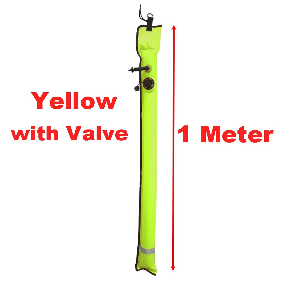 1.1M-1.8M Closed-End Scuba Diving Surface Marker Buoy SMB Drift Diver Ascending Signal Tube Safety Sausage for Wreck Snorkeling