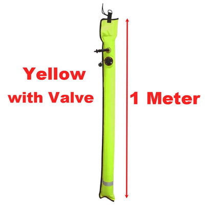 1.1M-1.8M Closed-End Scuba Diving Surface Marker Buoy SMB Drift Diver Ascending Signal Tube Safety Sausage for Wreck Snorkeling