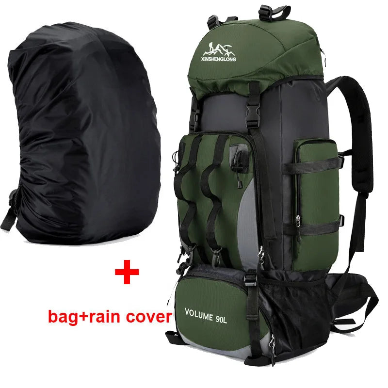 90L Waterproof Hiking Camping Backpack 