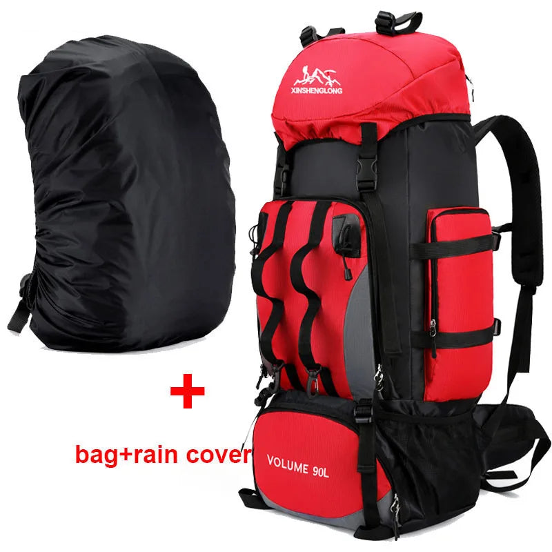 90L Waterproof Hiking Camping Backpack 