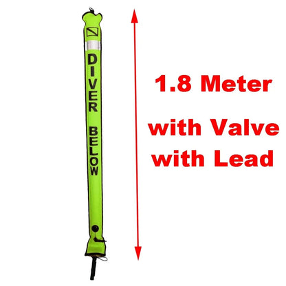 1.1M-1.8M Closed-End Scuba Diving Surface Marker Buoy SMB Drift Diver Ascending Signal Tube Safety Sausage for Wreck Snorkeling