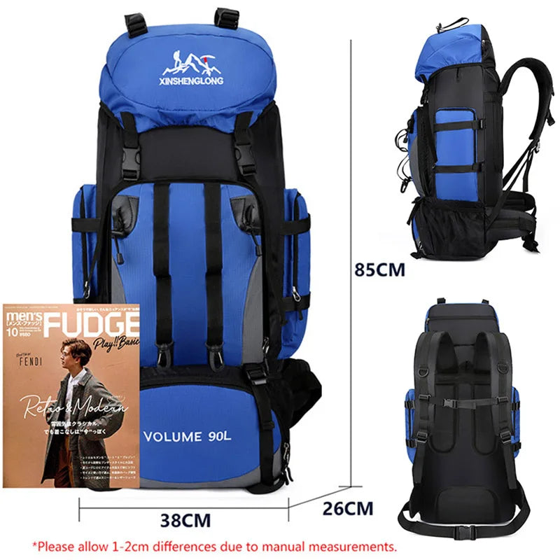90L Waterproof Hiking Camping Backpack 