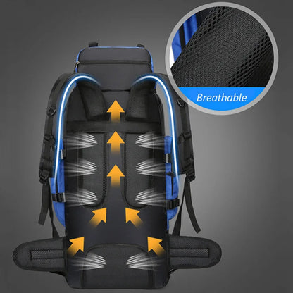90L Waterproof Hiking Camping Backpack 