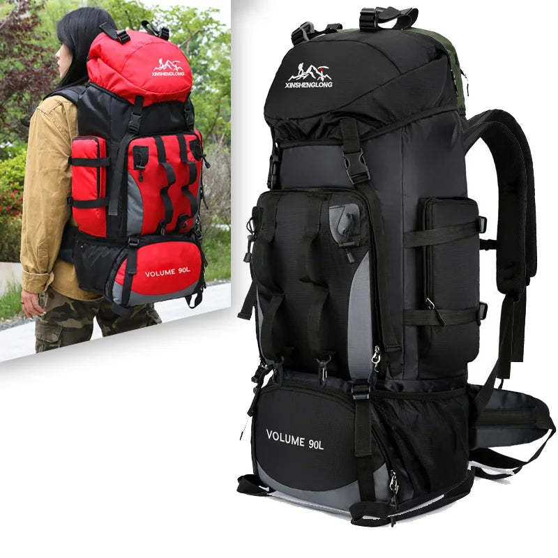 90L Waterproof Hiking Camping Backpack 