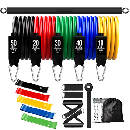 Workout Bar Fits All Resistance Bands with Clip Portable Resistance Bands Exercise Bar for Fitness Home Gym Workout Full Body