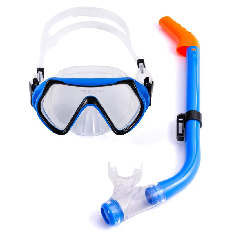 Diving Mask Fins and Snorkel Set Swim Diving Accessories anti Fog Tempered Lens Diving Mask Goggles
