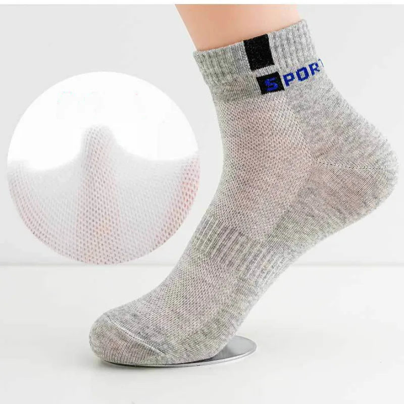 10Pcs=5 Pairs Men Socks Set Cotton Breathable Sweat-Absorbent Spring Autumn Black Socks Business Socks Pack Big Size EU 44 47 48