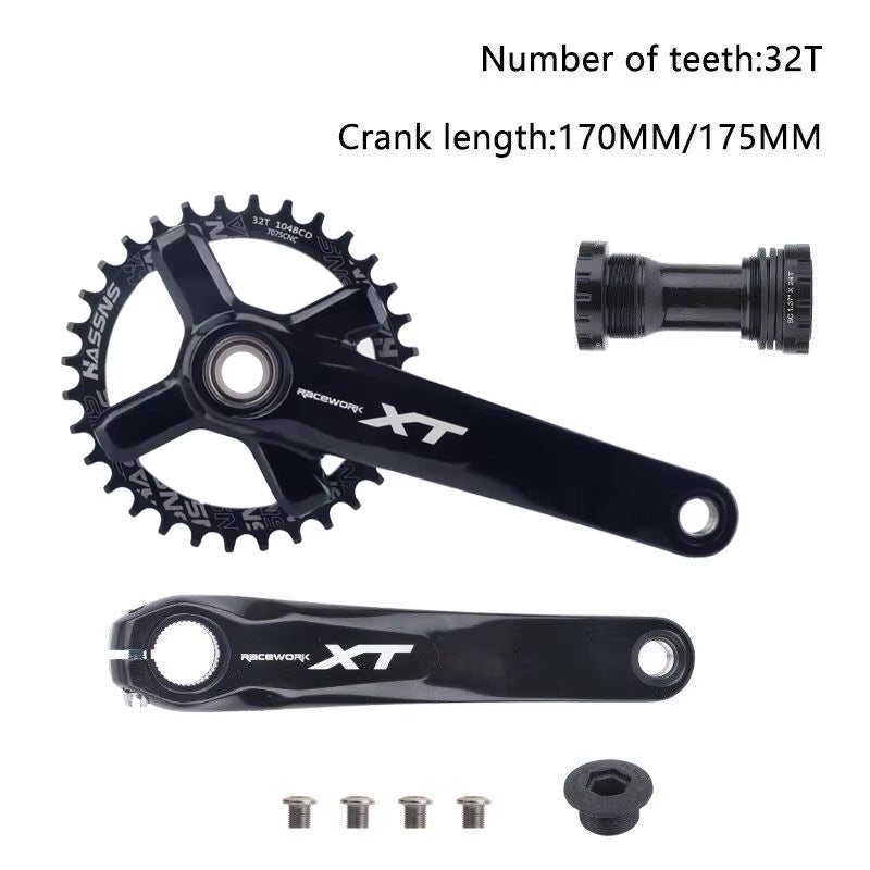 XT Hollowtech Mtb Crank Arms for Bicycle Crankset Integrated Candle Pe 2 Crowns Mountain Bike Connecting Rods 104 Bcd