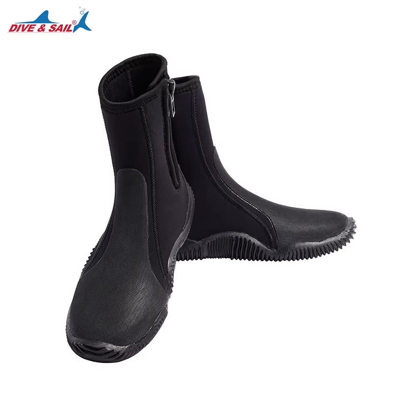 DIVE&SAIL Professional 5Mm Warm Shoes anti Slip Vulcanized Swimming Scuba Diving Neoprene Boots for Watersports Surfing