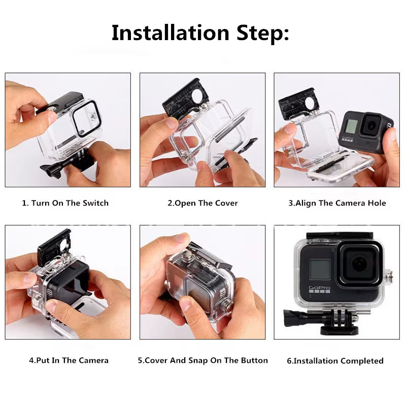 60M Waterproof Case for  Hero 13 12 11 10 9 Underwater Diving Housing Cover for Go Pro Hero 9 10 11 12 13 Accessories