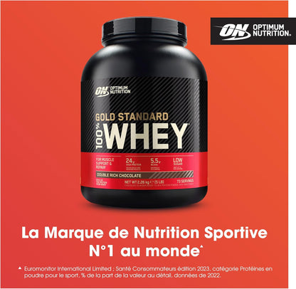 Gold Standard 100% Whey, Protéine En Poudre, Goût Double Chocolat Riche, 2.26Kg, 73 Doses