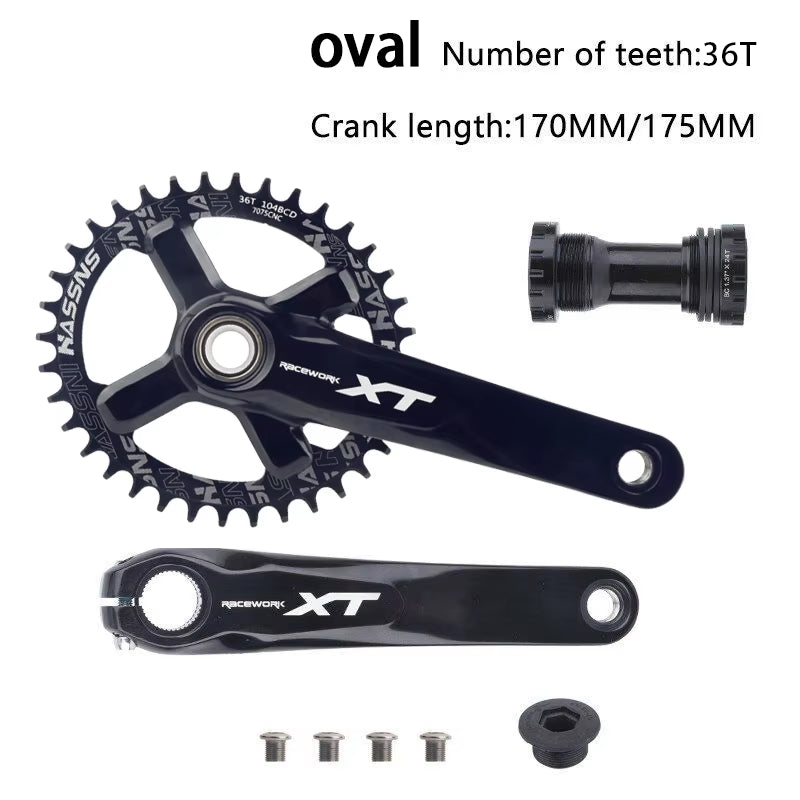 XT Hollowtech Mtb Crank Arms for Bicycle Crankset Integrated Candle Pe 2 Crowns Mountain Bike Connecting Rods 104 Bcd