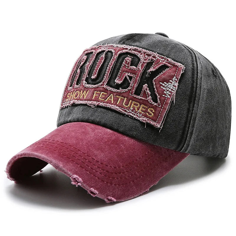 Korean Version Washed Letters Spring and Autumn Men'S and Women'S Fashion Shabby Denim Baseball Cap Sunhat Official Website