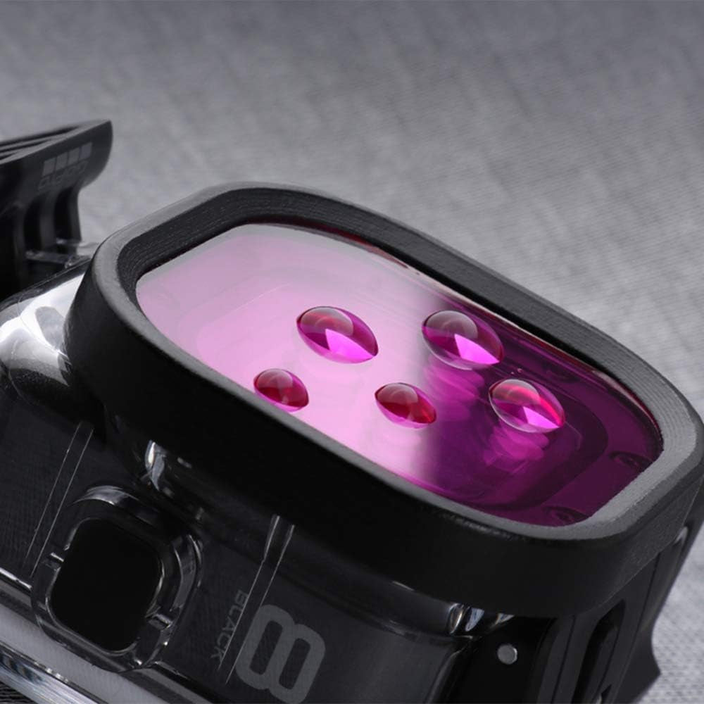 Lupholue Filtre À Lentille De Plongée Sous-Marine 3 En 1 Pour Plongée Sous-Marine Rouge/Rose/Violet En Eau De Mer Et Eau Douce Pour Le Boîtier Officiel Étanche De for Gopro Hero 13, 12,11,10, 9, 8