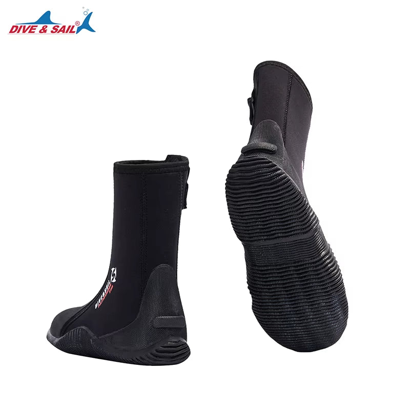 DIVE&SAIL Professional 5Mm Warm Shoes anti Slip Vulcanized Swimming Scuba Diving Neoprene Boots for Watersports Surfing